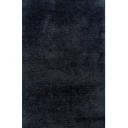 Moretti Bella Shag Area Rug 81102 Black Solid Shag 5 x 7 Rectangle