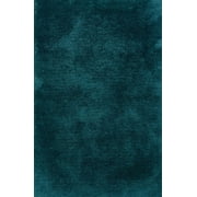 Moretti Bella Shag Area Rug 81104 Teal Solid Shag 5 x 7 Rectangle