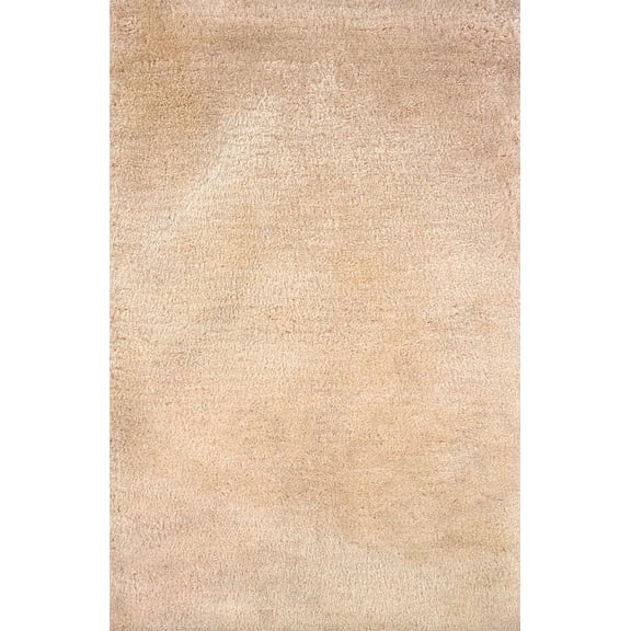 Moretti Bella Shag Area Rug 81105 Ivory Solid Shag 6' 6" x 9' 6" Rectangle