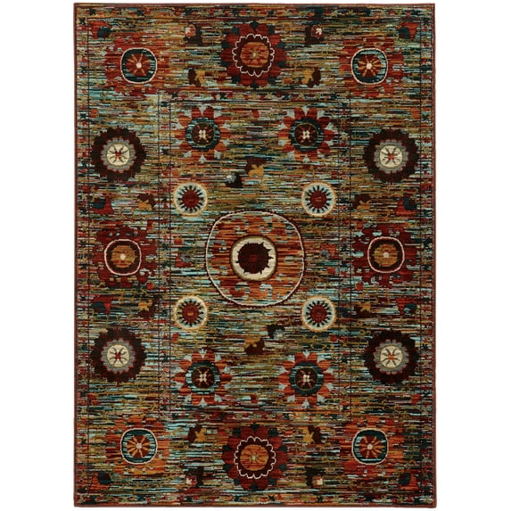 Moretti Birani Area Rug 6408K Multi Circles Petals 5' 3" x 7' 6" Rectangle