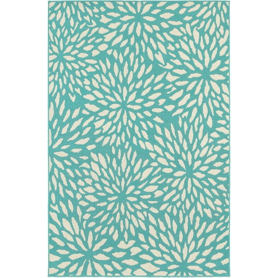 Moretti Constant Area Rug 1506L Blue Leaves Petals 7' 10" x 10' 10" Rectangle