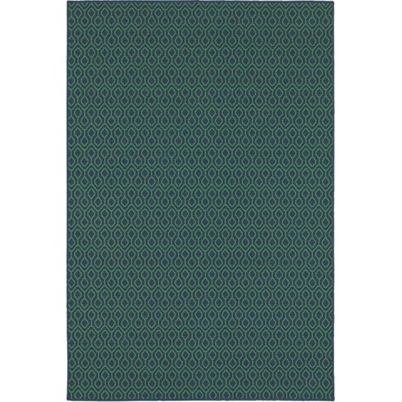 Moretti Constant Area Rug 1634Q Navy Diamonds Grid 8' 6" x 13' 0" Rectangle