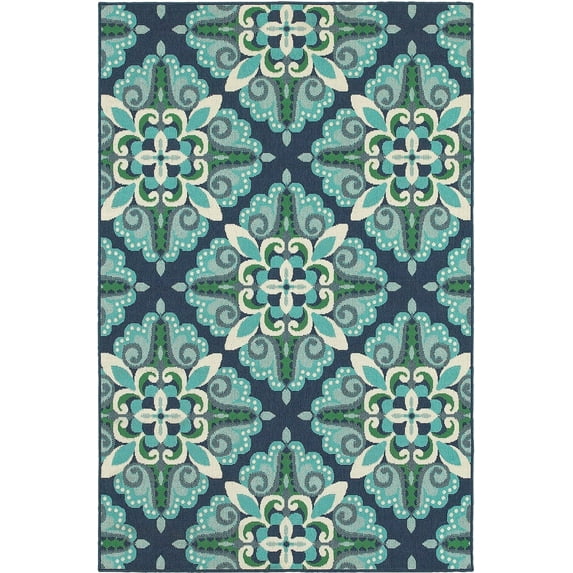 Moretti Constant Area Rug 2206B Blue Diamond Curls 2' 3" x 7' 6" Rectangle