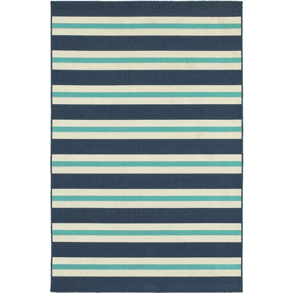 Moretti Constant Area Rug 5701B Blue Lines Stripes 3' 7" x 5' 6" Rectangle