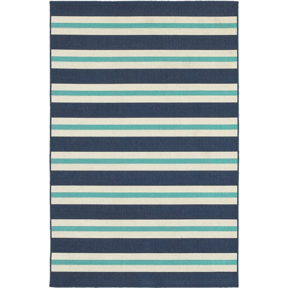 Moretti Constant Area Rug 5701B Blue Lines Stripes 7' 10" x 10' 10" Rectangle