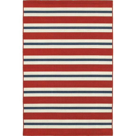 Moretti Constant Area Rug 5701R Red Bars Lines 1' 10" x 2' 10" Rectangle