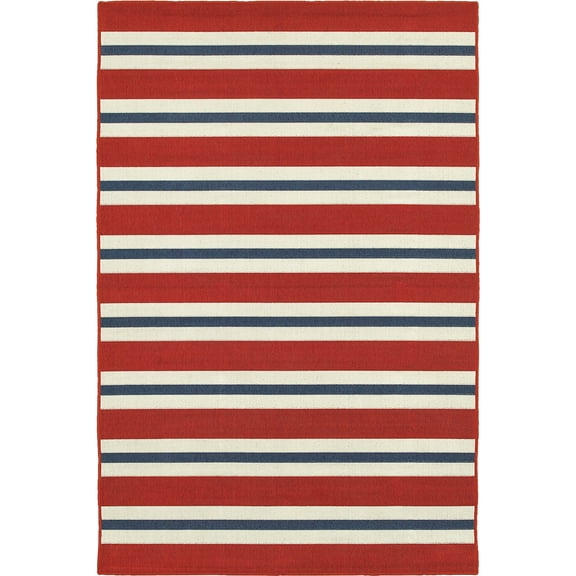 Moretti Constant Area Rug 5701R Red Bars Lines 8' 6" x 13' 0" Rectangle