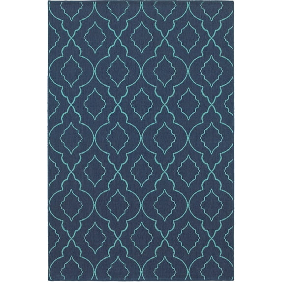 Moretti Constant Area Rug 7541B Navy Waves Swirls 7' 10" x 7' 10" Round