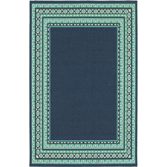 Moretti Constant Area Rug 9650B Navy Diamonds Lines 1' 10" x  2' 10" Rectangle