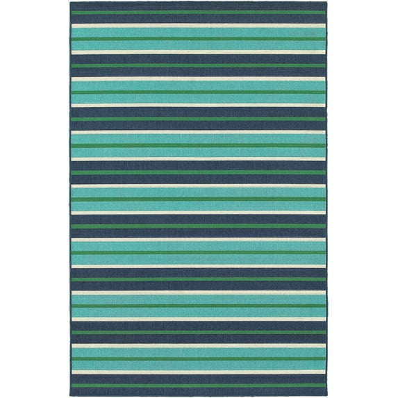 Moretti Constant Area Rug 9652F Blue Rows Bars 6' 7" x 9' 6" Rectangle