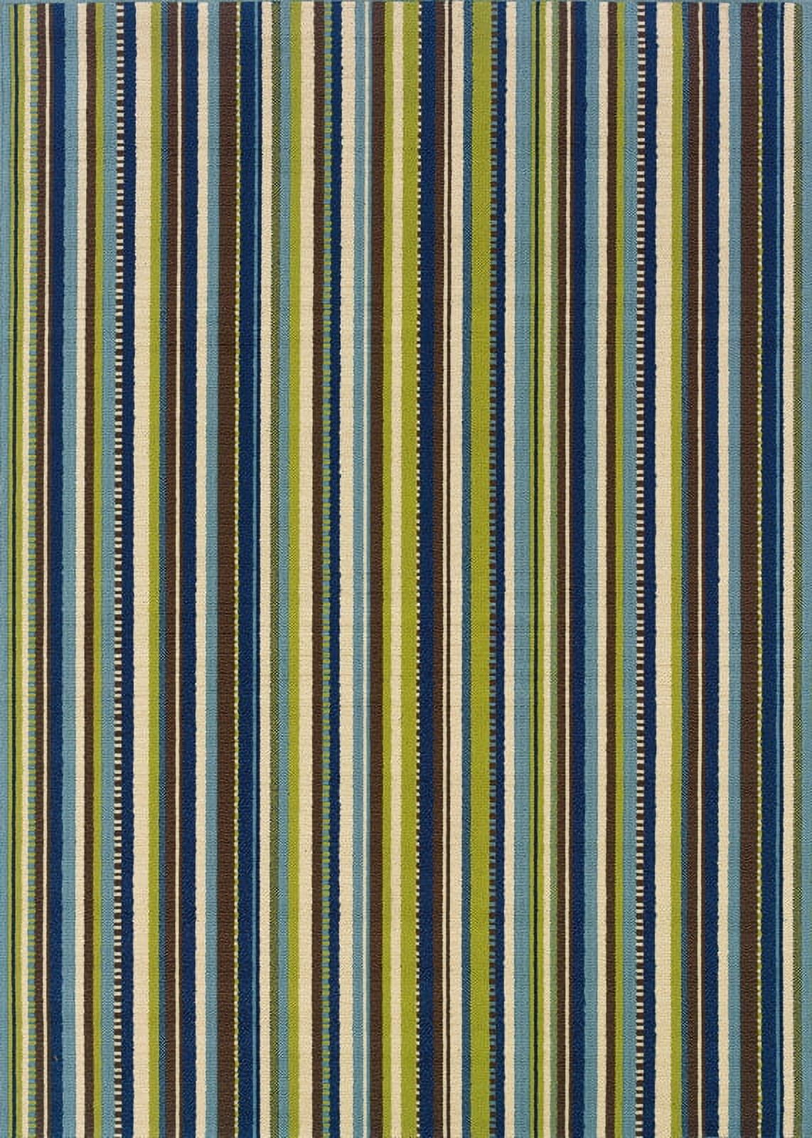 Moretti Crowne Indoor/Outdoor Area Rug 1004X Blue Patio Lines 7' 10