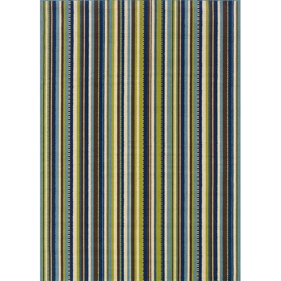 Moretti Crowne Indoor/Outdoor Area Rug 1004X Blue Patio Lines 8' 6" x 13' Rectangle