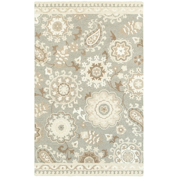Moretti Deck Area Rug 93003 Grey Rings Loops 2' 6" x 8' Rectangle