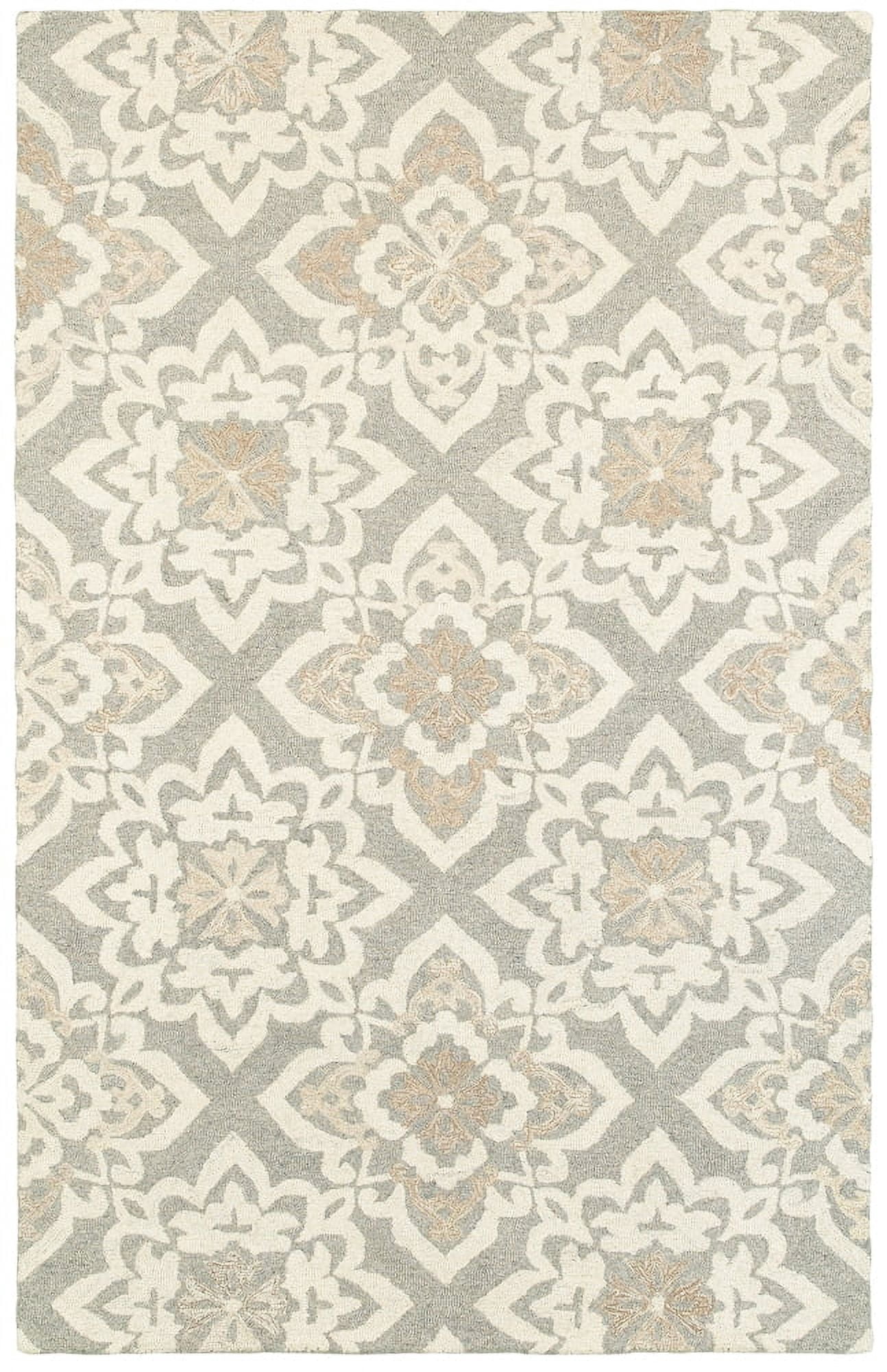 Moretti Deck Area Rug 93004 Grey Petals Diagonals 3' 6