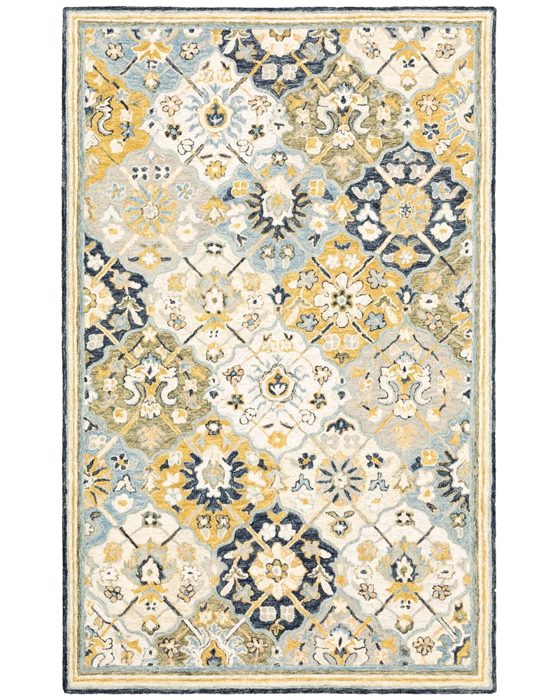 Moretti Dulce Area Rug 28406 Casual Blue Scrolls Bulbs 8' x 10 ...