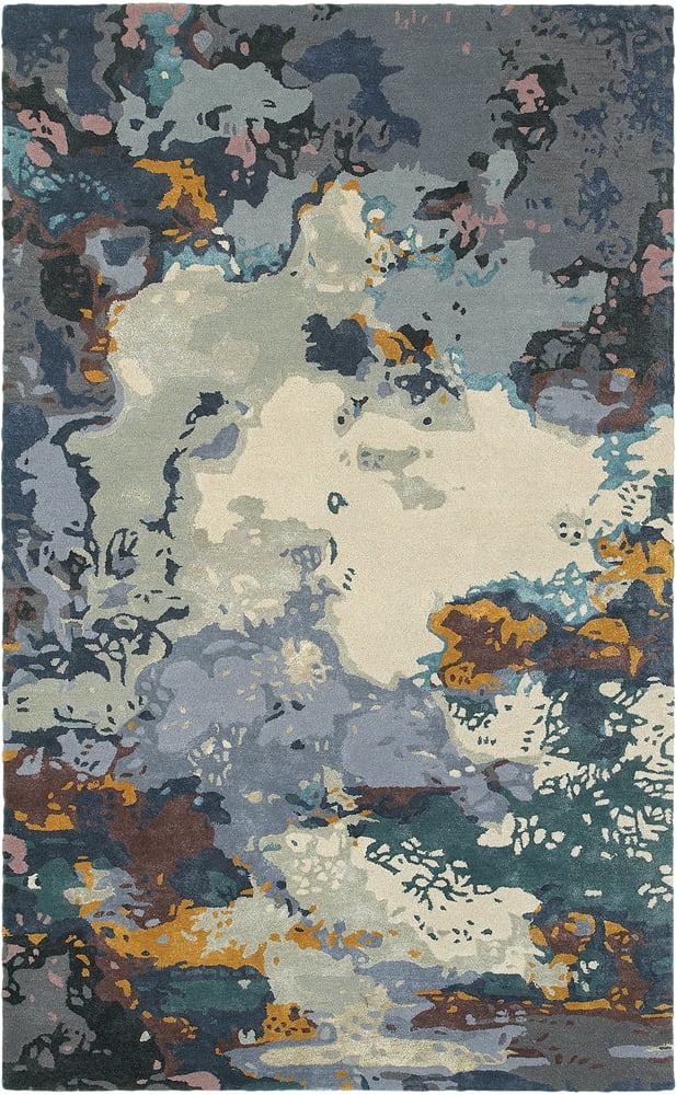 Moretti Dust Area Rug 21903 Blue Splotches Distressed 10' x 13 ...