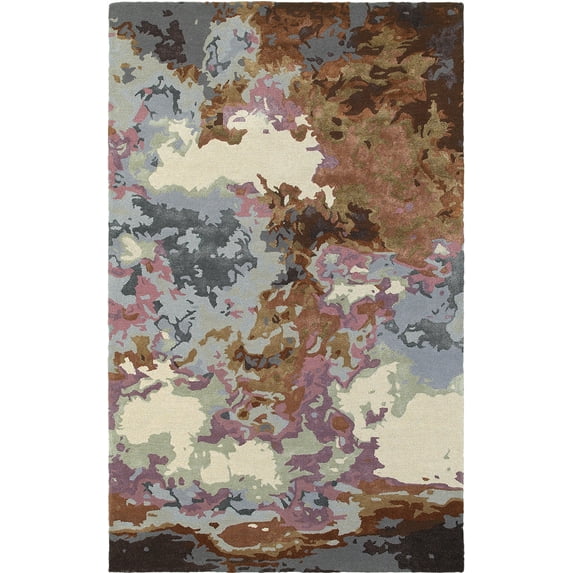 Moretti Dust Area Rug 21905 Blue Swirls Curves 8' x 10' Rectangle