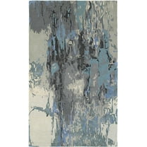 Moretti Dust Area Rug 21906 Blue Splotches Blurred 8' x 10' Rectangle