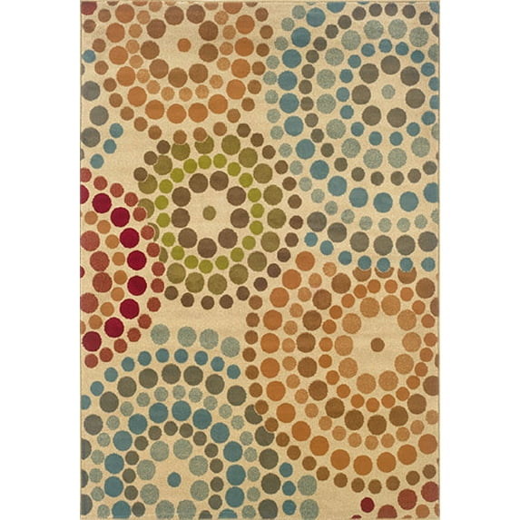 Moretti Falcon Area Rug 2205A Gold Circles Dots 7' 10" x 10' Rectangle