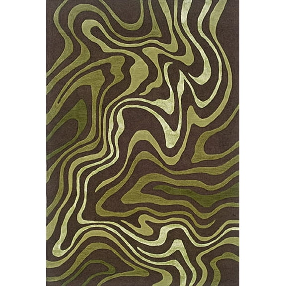Moretti Frontier Area Rug 84121 Brown Abstract Waves 10' x 13' Rectangle