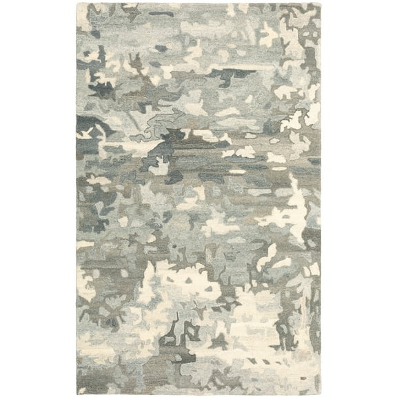 Moretti Futura Area Rug 68006 Contemporary Grey Camo Faded 10' x 13' Rectangle