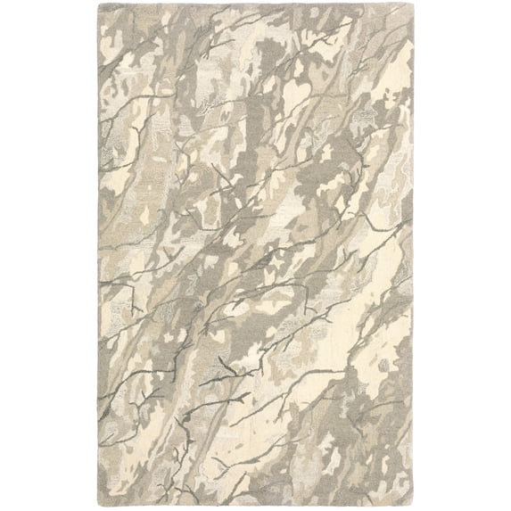Moretti Futura Area Rug 68008 Contemporary Beige Petals Leaves 2' 6" x 8' Rectangle