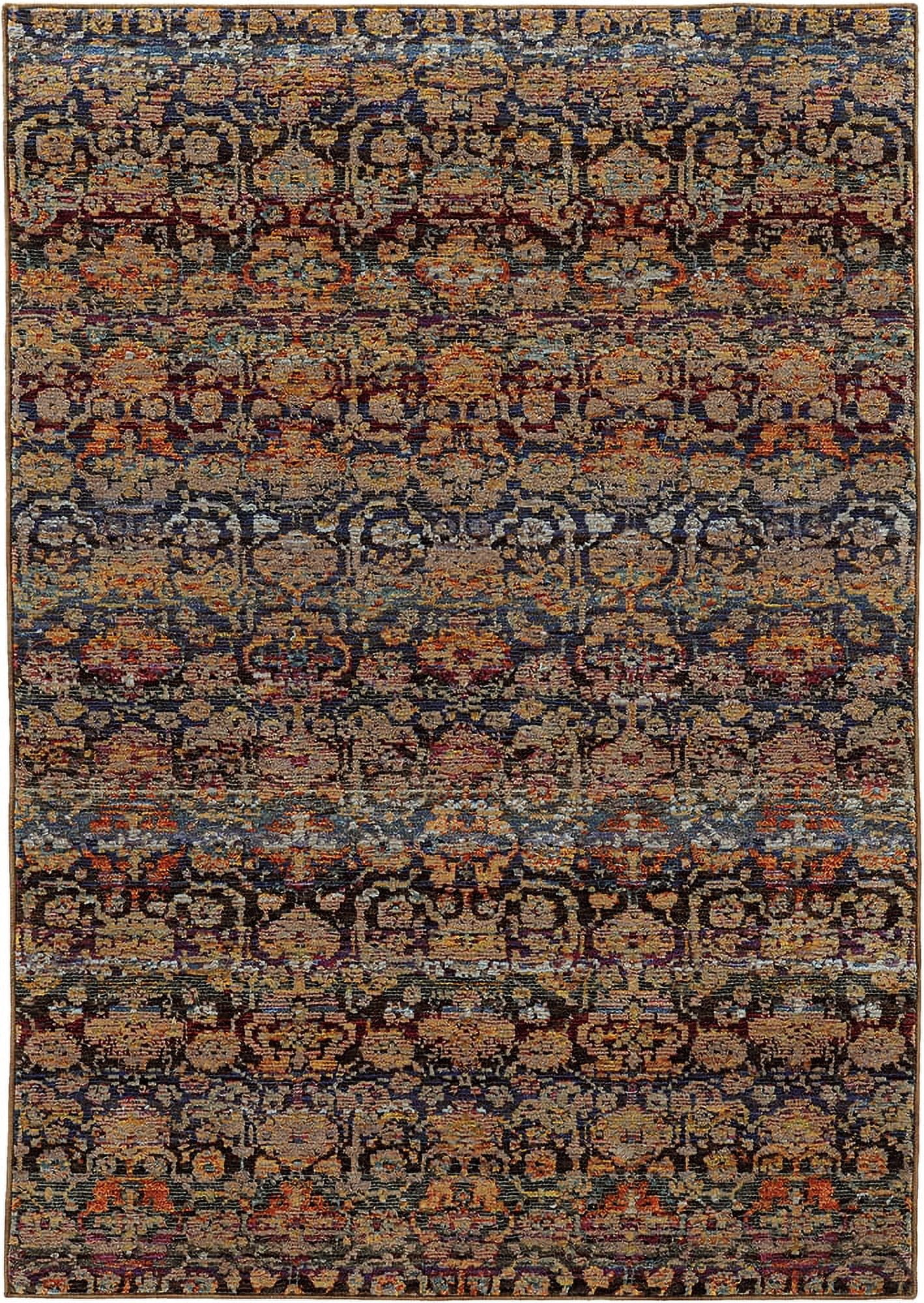 Moretti Glow Area Rug 6836C Multi Rings Buds 1' 10