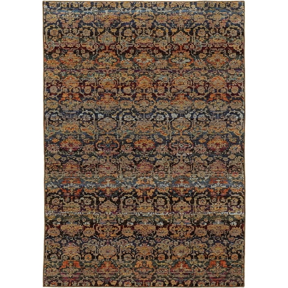 Moretti Glow Area Rug 6836C Multi Rings Buds 1' 10" x  3' 2" Rectangle