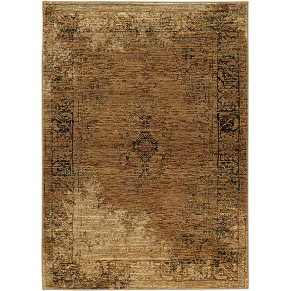 Moretti Glow Area Rug 6845D Gold Distressed Faded 1' 10" x  3' 2" Rectangle