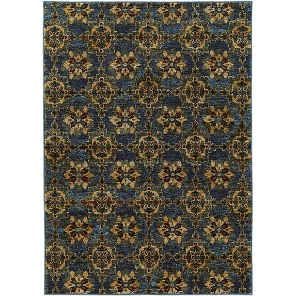 Moretti Glow Area Rug 6883C Blue Geometric Linked 1' 10" x 3' 2" Rectangle