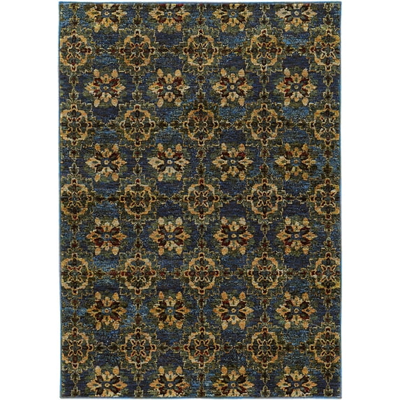 Moretti Glow Area Rug 6883C Blue Geometric Linked 8' 6" x 11' 7" Rectangle