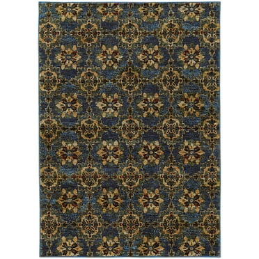Moretti Glow Area Rug 6883C Casual Blue Geometric Linked 10' x 13' 2" Rectangle