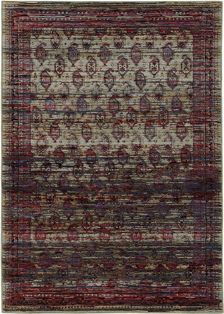 Moretti Glow Area Rug 7122D Multi Diamond Petals 5' 3