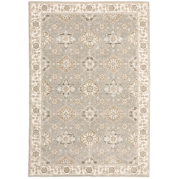 Moretti Glow Area Rug 8929H Traditional Grey Distressed Floral 3' 3" x 5' 2" Rectangle