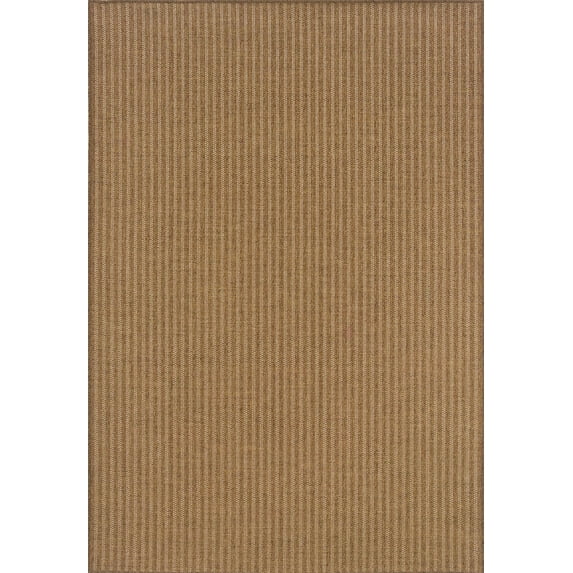 Moretti Grand Mal Indoor/Outdoor Area Rug 550X3 Tan Striped Woven 7' 10" x 7' 10" Round