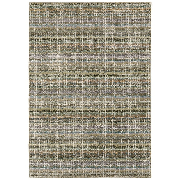 Moretti Hadron Area Rug 747A0 Casual Green Lines Rows 1' 10" x  3' 2" Rectangle