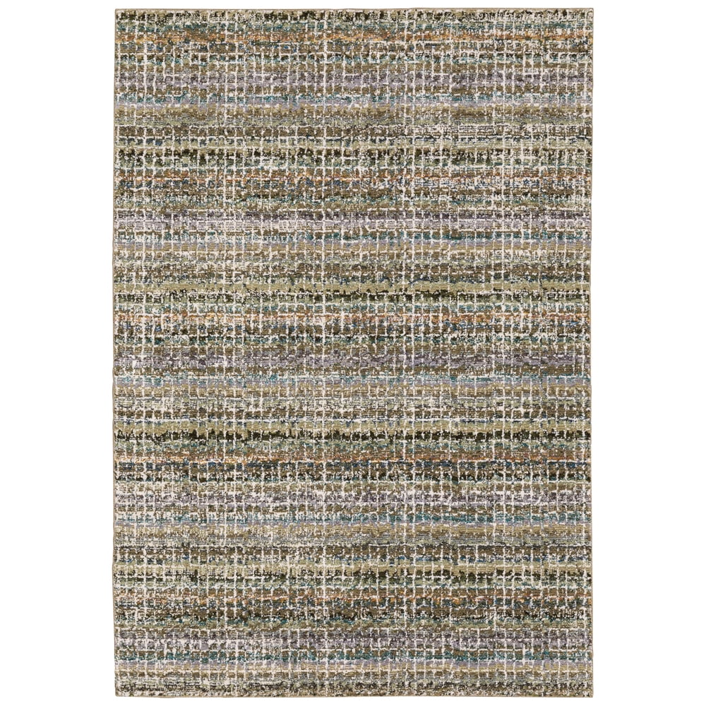 Moretti Hadron Area Rug 747A0 Casual Green Lines Rows 3' 3