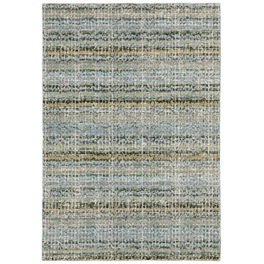Moretti Hadron Area Rug 747B0 Casual Blue Bars Rows 8' 6" x 11' 7" Rectangle