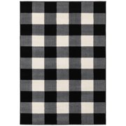 Moretti Homestead Area Rug 678D0 Casual Black Plaid Blocks 1' 10" x 7' 6" Rectangle