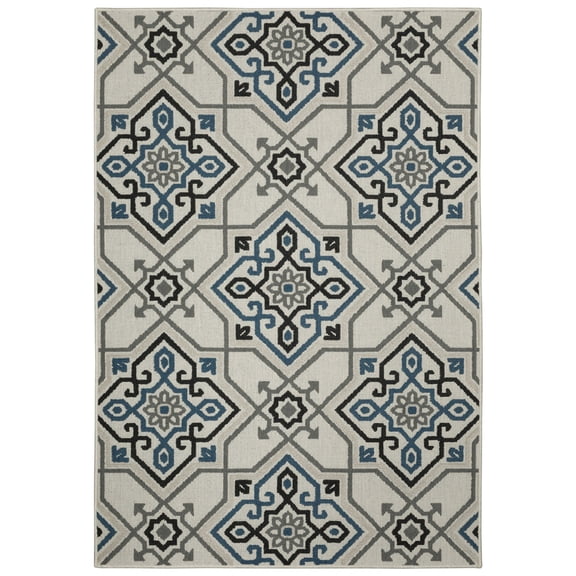 Moretti Kosmo Area Rug 004Y1 Outdoor Beige Diagonal Pointed