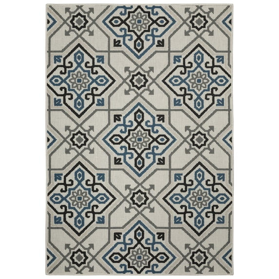 Moretti Kosmo Area Rug 004Y1 Outdoor Beige Diagonal Pointed