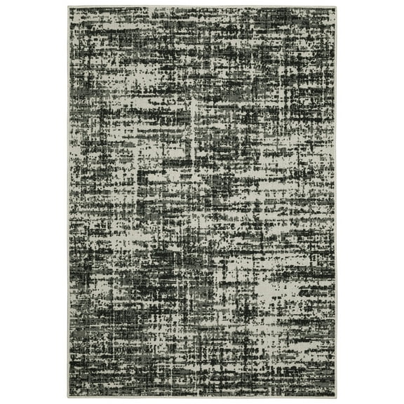 Moretti Kosmo Area Rug 531W1 Outdoor Black Scratched Worn