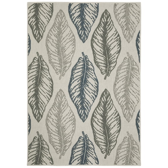 Moretti Kosmo Area Rug 5570Y Beige Leaves Vines 3' 3" x 5' Rectangle