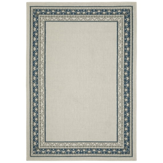 Moretti Kosmo Area Rug 8020W Outdoor Beige Petals Scrolls