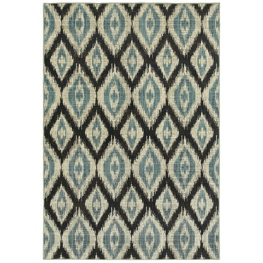 Moretti Linden Area Rug 7825C Blue Half-Brick Repeat 9' 10" x 12' 10" Rectangle