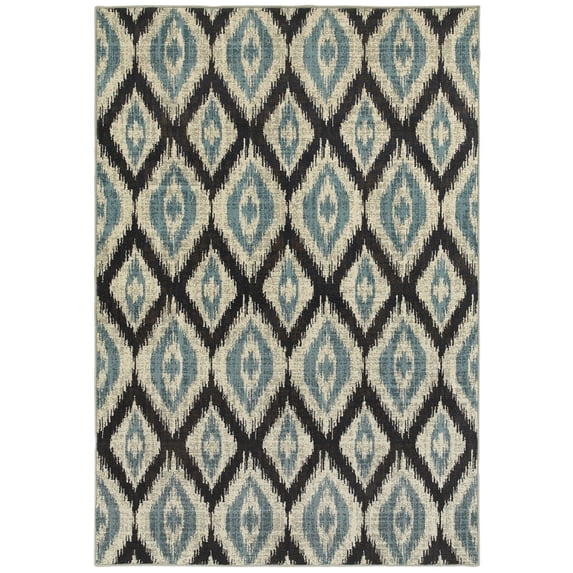 Moretti Linden Area Rug 7825C Blue Half-Brick Repeat 9' 10" x 12' 10" Rectangle
