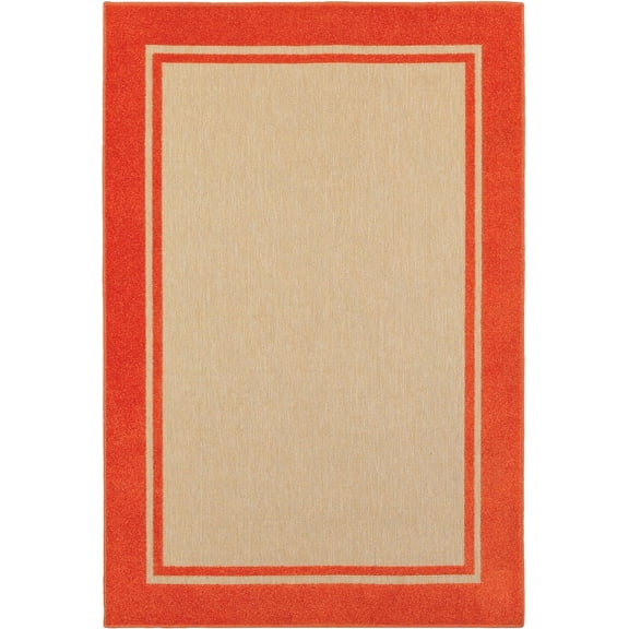 Moretti Loyalty Area Rug 5594Q Outdoor Sand Bordered Lined