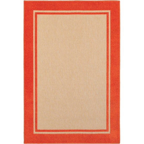 Moretti Loyalty Area Rug 5594Q Outdoor Sand Bordered Lined
