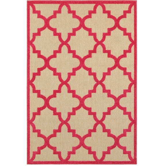 Moretti Loyalty Area Rug 660P9 Outdoor Sand Angled Arched