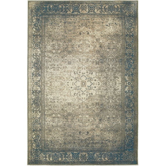 Moretti Magnet Area Rug 1330E Blue Vines Petals 2' 3" x 7' 6" Rectangle
